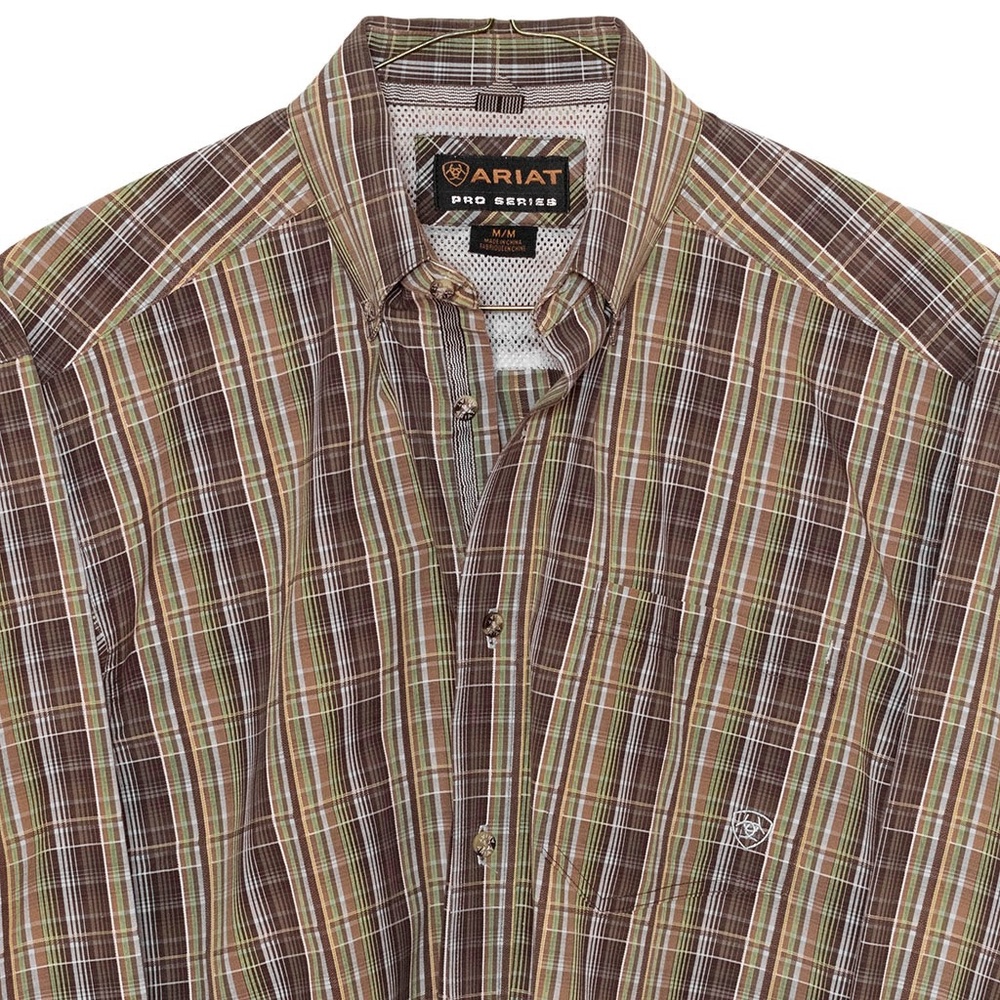 ARIAT MENS PRO SERIES COWBOY WESTERN BUTTON-DOWN LS SHIRT MULTI COLOR PLAID M